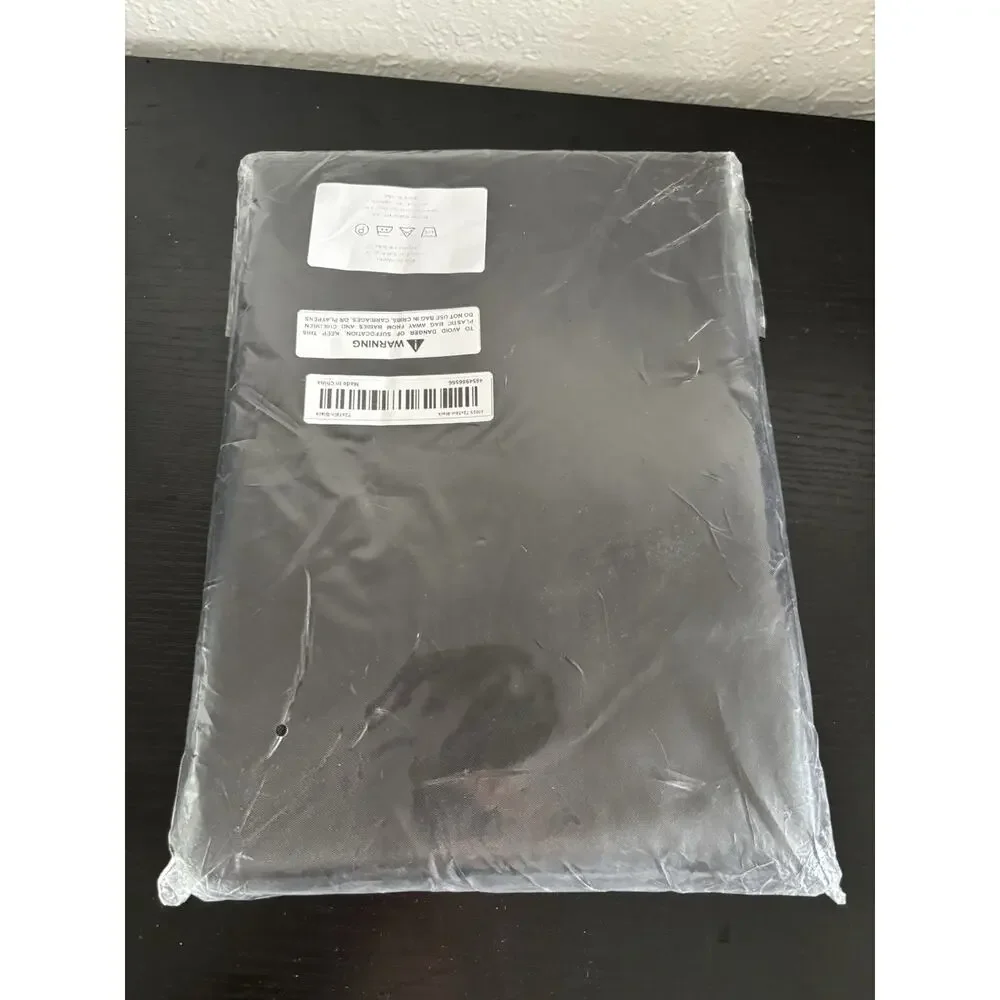 New Black Shower Curtain 72x78in w/ White Rings